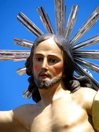 A detail of the statue of The Risen Christ in Cospicua, Malta 