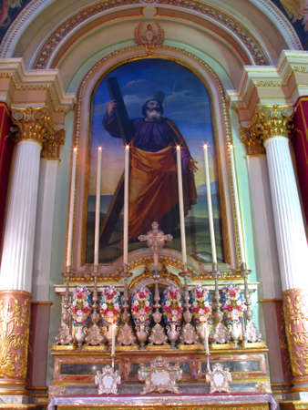 A painting of Saint Andrew in Siggiewi, Malta.