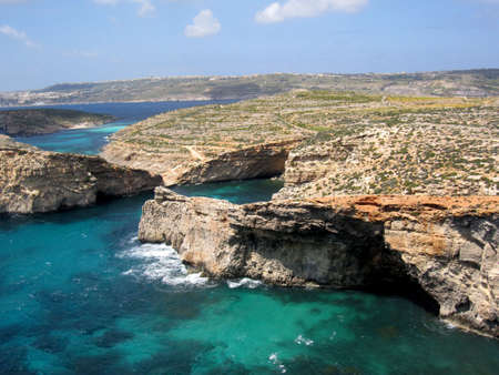 Rock formations in Comino, Malta 
