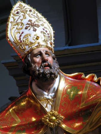 A detail of the statue of Saint Publius of Floriana, Malta のeditorial素材