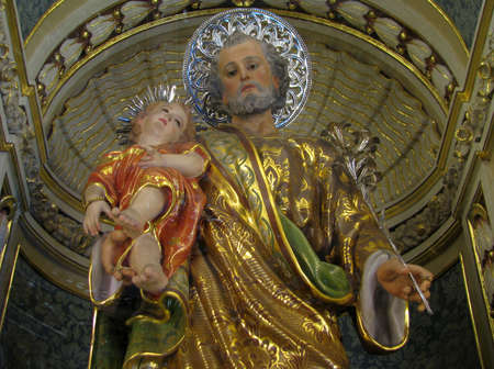 A statue of Saint Joseph in Zabbar, Malta のeditorial素材