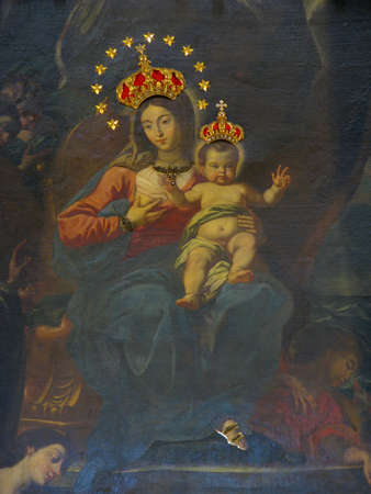 A painting of Our Lady of Graces in Zabbar, Malta のeditorial素材