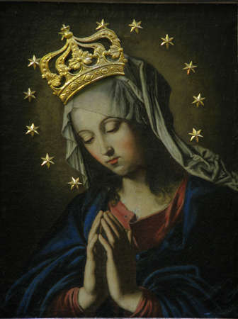 A painting of The Praying Madonna in Valletta, Malta のeditorial素材