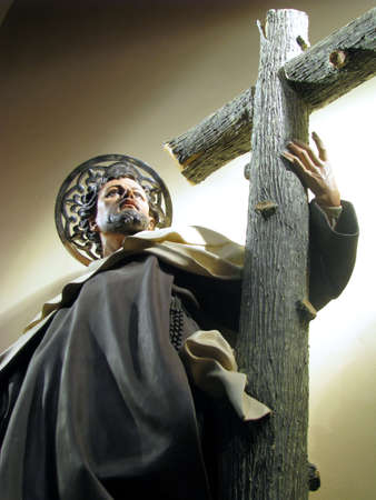 A detail of the statue of Saint Joseph of The Cross in Ta  Xbiex, Malta の写真素材