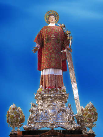 A statue of Saint Laurence at Vittoriosa, Malta 