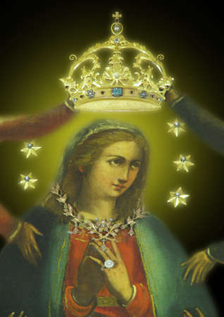 A detail of a painting of Our Lady of Ta' Pinu at Gharb, Gozo - Malta.の写真素材