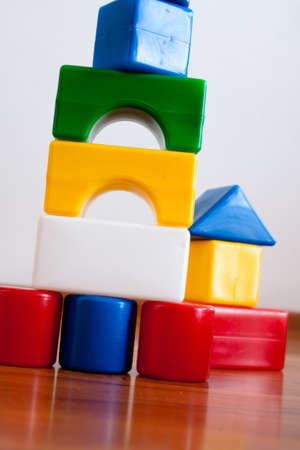 Plastic  Building Block Houseの写真素材