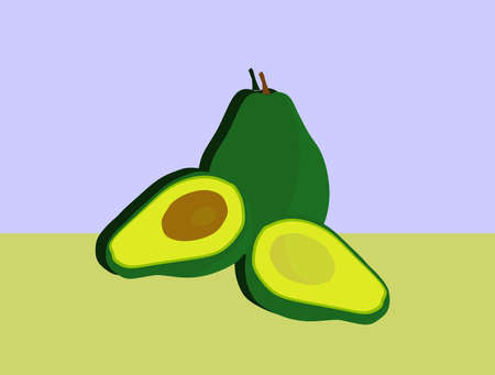 Set of Avocado Vectorのイラスト素材