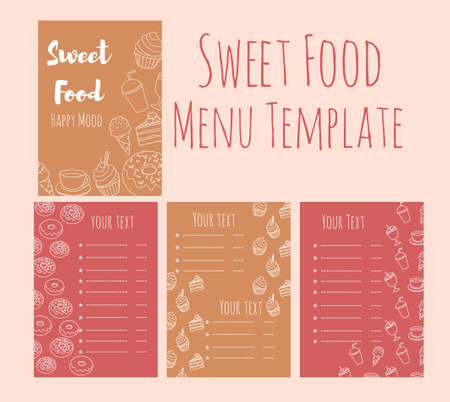 Sweet food menu templateのイラスト素材