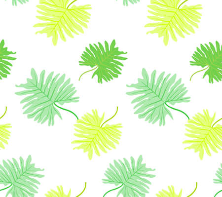 Seamless tropical leaves pattern vectorのイラスト素材