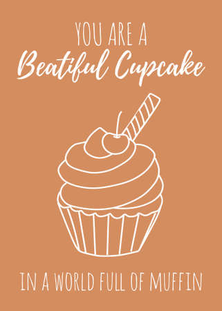 Cupcake banner / poster vectorのイラスト素材