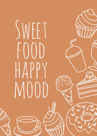 Dessert banner/ poster vectorのイラスト素材