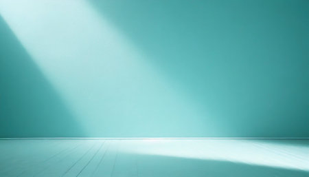 Minimalistic abstract light pearl color background for product presentation. Incident light from the window on the wall and floorの素材