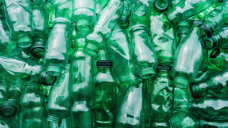 Photo for Full frame shot of large group of plastic bottles. top view - Royalty Free Image