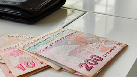 Turkish Lira Currency on the table