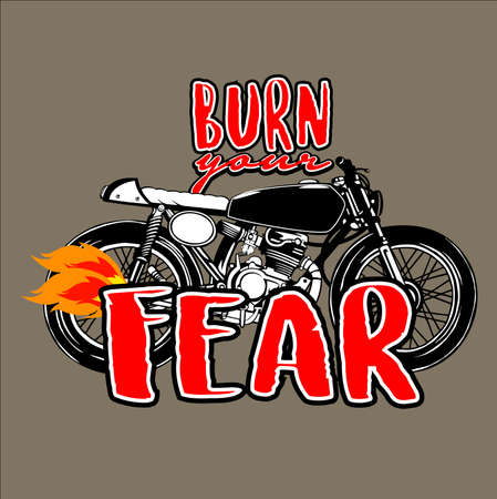 burn your fear motorcycle illustration vectorsのイラスト素材
