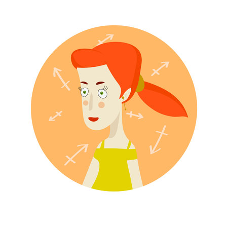 Woman cartoon portrait representing Saggitarius Zodiac Signのイラスト素材