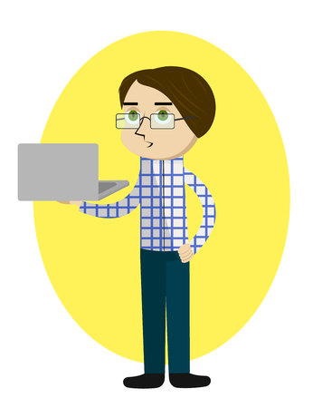 Person working on computer. Programming or coding concept.のイラスト素材