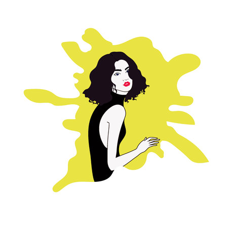 Beautiful fashion girl vector isolated portraitのイラスト素材