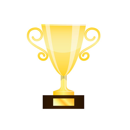 Winner gold trophy cup isolated in vector on white backgroundのイラスト素材