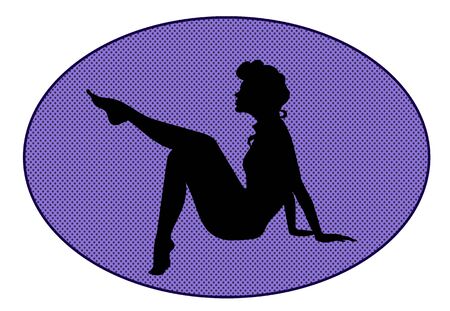 vector beautiful female silhouette waxing her legsのイラスト素材