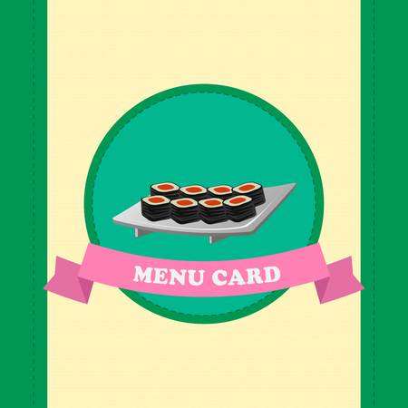 template of sushi menu for japanese cafeのイラスト素材