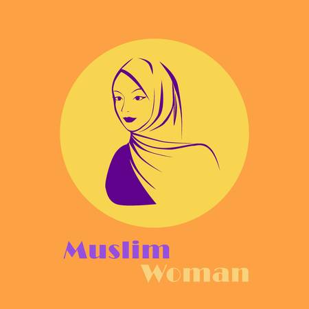 beautiful face of arabic muslim woman in hijabのイラスト素材