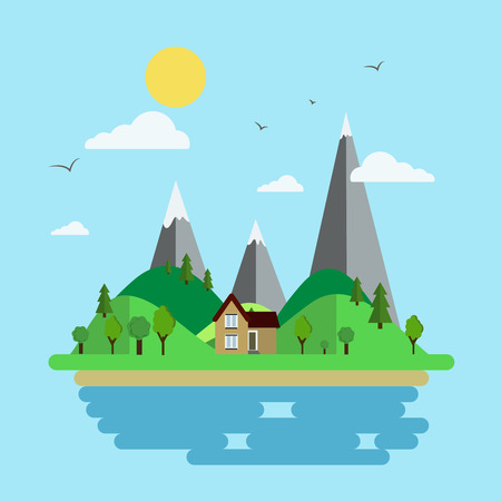 Illustration of an islandのイラスト素材