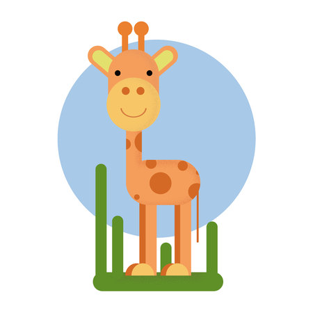 Cartoon giraffe character. Vector illustration isolatedのイラスト素材
