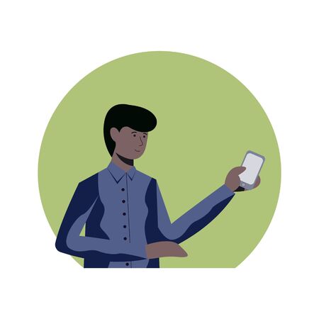 Businessman talking on mobile phone.のイラスト素材