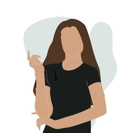 Thinking girl concept in vectorのイラスト素材
