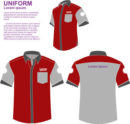 Three Tone Color uniform Short shirtのイラスト素材