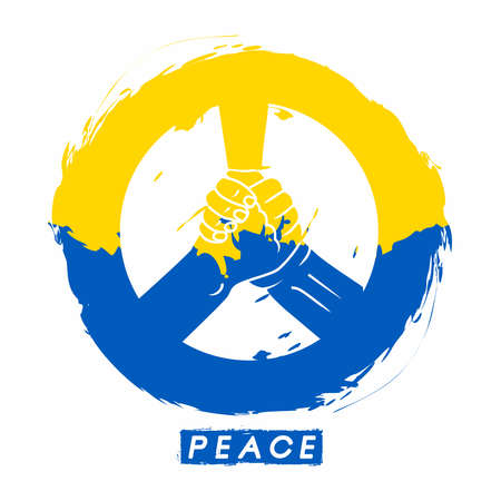 Russia Ukraine Conflig Peace the warのイラスト素材
