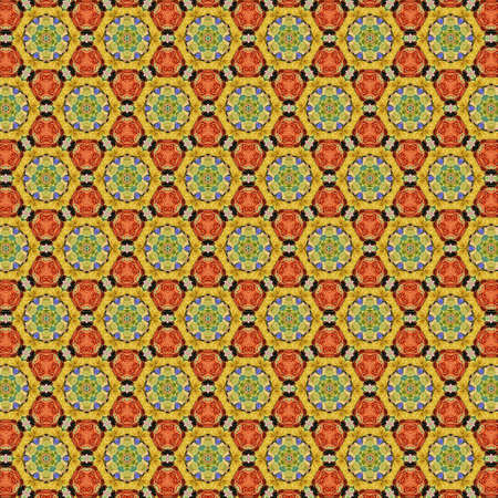 yellow orange hexagonal decoration
