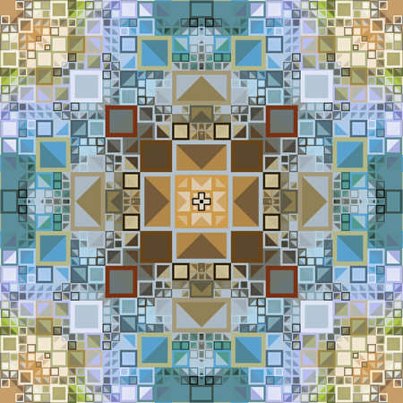 Colored mandala. Oriental round pattern. Mystical motif, Abstract exotic background. Fantastic...