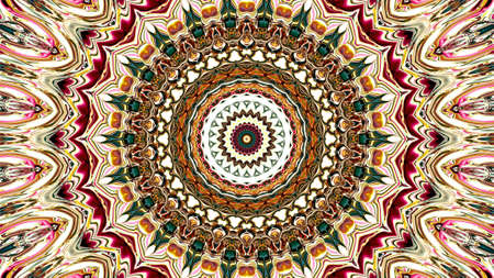 Colored mandala. Oriental round pattern. Mystical motif, Abstract exotic background. Fantastic...
