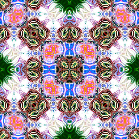 Colored mandala, Oriental round pattern, Mystical motif, Abstract exotic background. Fantastic...