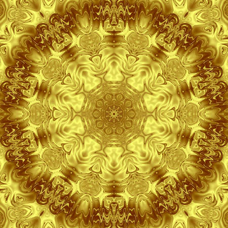 Unique mandala, Oriental round pattern, Mystical motif, Abstract exotic background. Fantastic fractal design, Colorful digital art, shining geometric texture.の写真素材