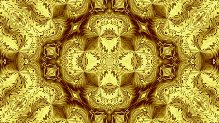 Unique mandala, Oriental round pattern, Mystical motif, Abstract exotic background. Fantastic fractal design, Colorful digital art, shining geometric texture.の写真素材
