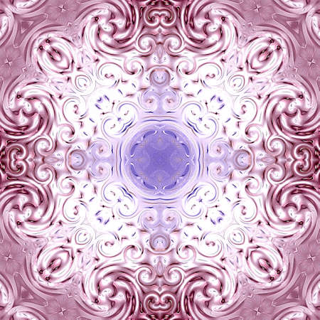 Unique mandala, Oriental round pattern, Mystical motif, Abstract exotic background. Fantastic fractal design, Colorful digital art, shining geometric texture.の写真素材