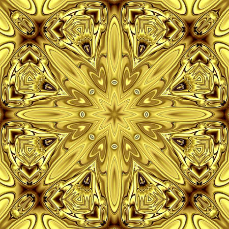 Unique mandala, Oriental round pattern, Mystical motif, Abstract exotic background. Fantastic fractal design, Colorful digital art, shining geometric texture.の写真素材