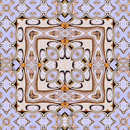 Unique mandala, Oriental round pattern, Mystical motif, Abstract exotic background. Fantastic fractal design, Colorful digital art, shining geometric texture.の写真素材