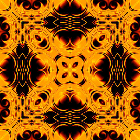 Unique mandala, Oriental round pattern, Mystical motif, Abstract exotic background. Fantastic fractal design, Colorful digital art, shining geometric texture.の写真素材