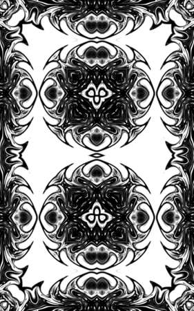 Oriental pattern, Mystical motif, Abstract background. Fantastic design, Colorful digital art, geometric texture.の写真素材