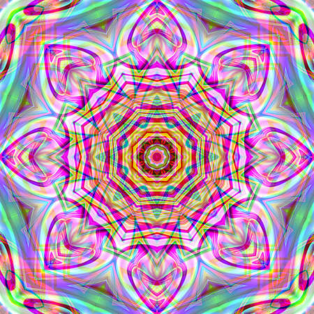 Oriental pattern, Mystical motif, Abstract background. Fantastic design, Colorful digital art,...