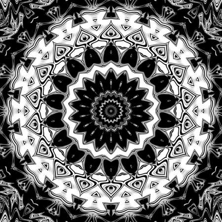 Oriental pattern, Mystical motif, Abstract background. Fantastic design, Colorful digital art, geometric texture.の写真素材