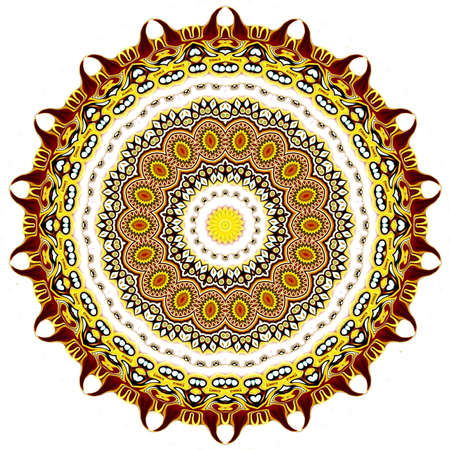 Oriental pattern, Mystical motif, Abstract background. Fantastic design, Colorful digital art, geometric texture.の写真素材