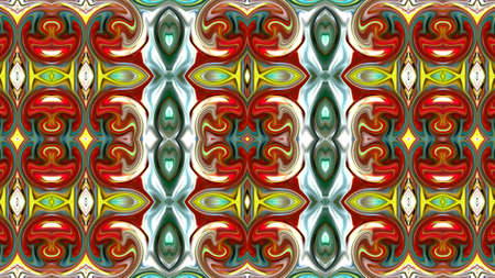 Oriental pattern, Mystical motif, Abstract background. Fantastic design, Colorful digital art,...