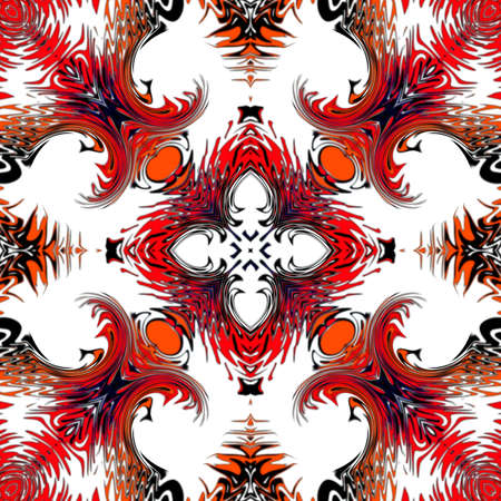 Oriental pattern, Mystical motif, Abstract background. Fantastic design, Colorful digital art,...