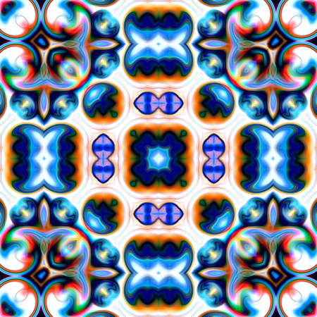 Oriental pattern, Mystical motif, Abstract background. Fantastic design, Colorful digital art,...